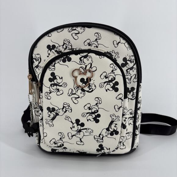 Disney Bioworld Mickey Mouse Faux Leather Mini Backpack Purse Bag - Picture 1 of 8